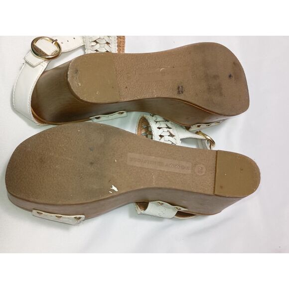 TOMMY HILFIGER: White Wedge Heel Sandal, Woman Size 6M - Picture 6 of 8